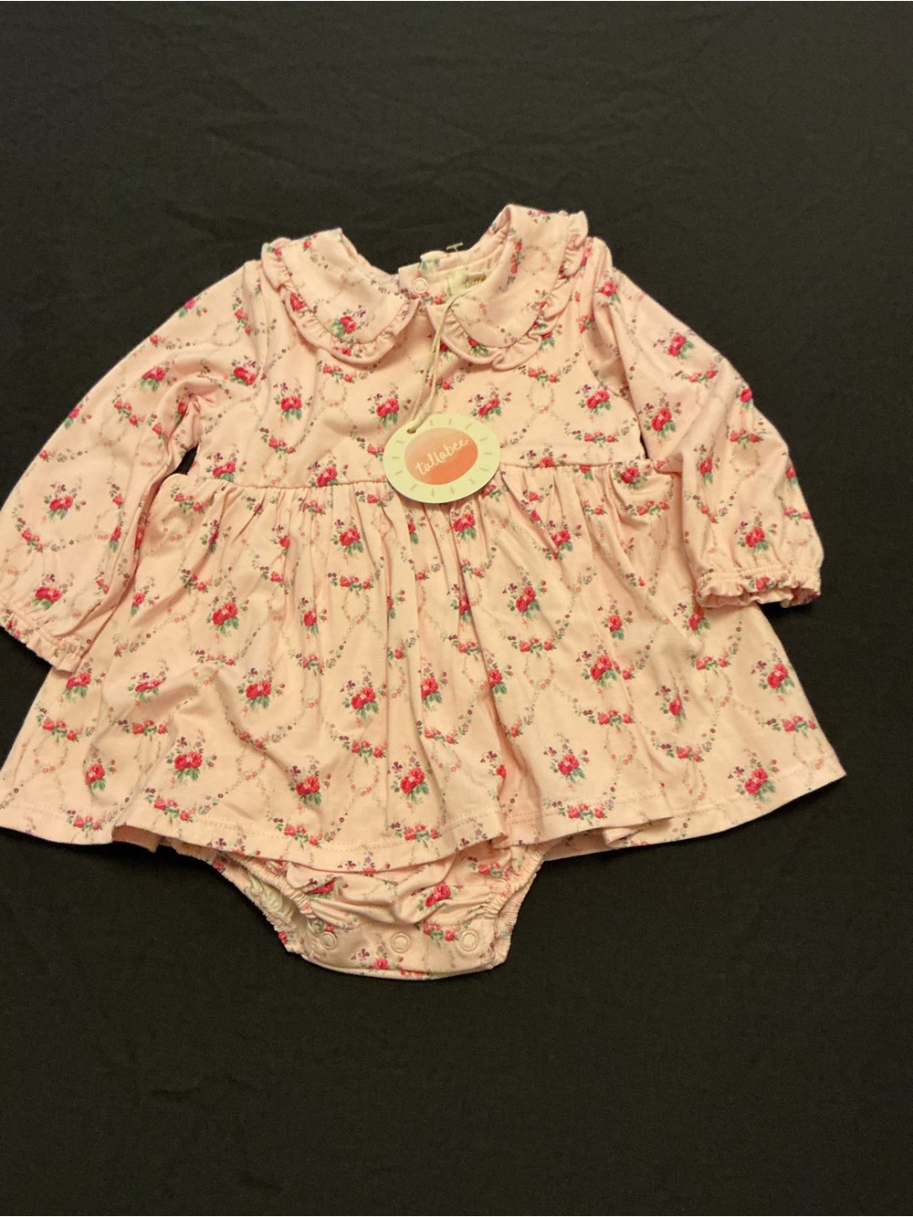 Tullabee infant Long-Sleeve Floral Dress Bodysuit - Pink